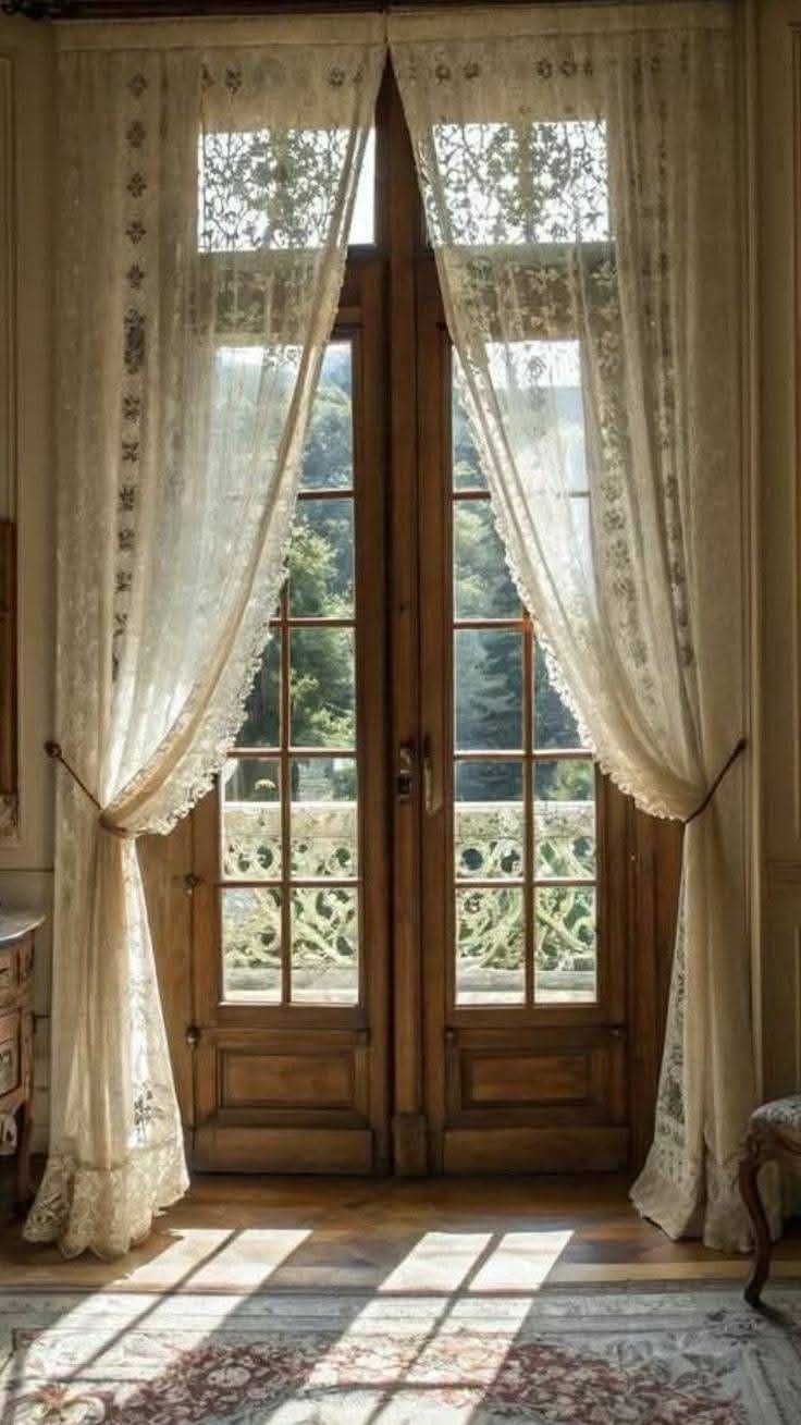Linen curtains in the afternoon